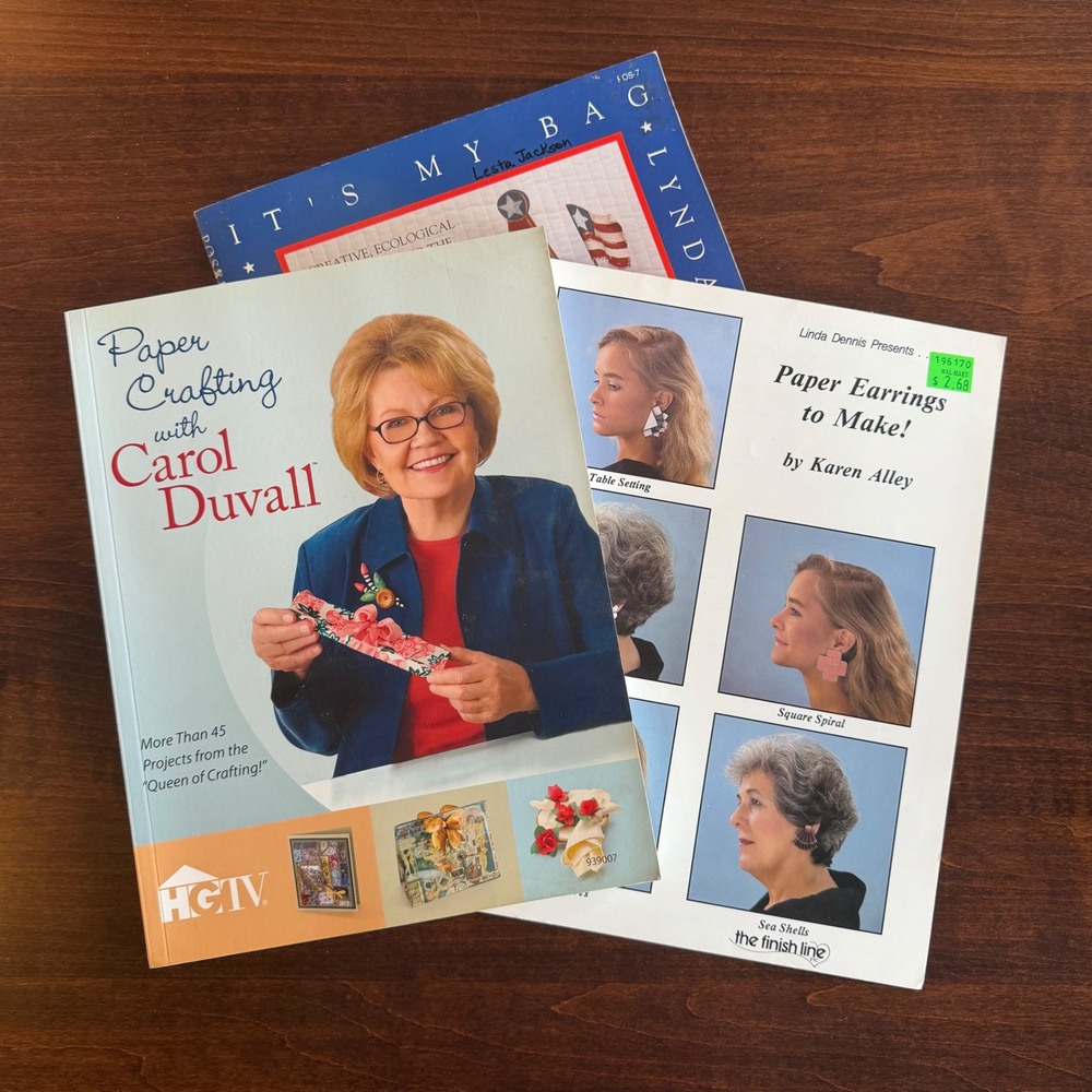 Vintage Papercraft Book Carol Duvall HGTV Paper Earrings & Bags Projects Lot 3pc
